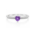Anillo de Compromiso Corazón Amatista