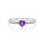Anillo de Compromiso Corazón Amatista