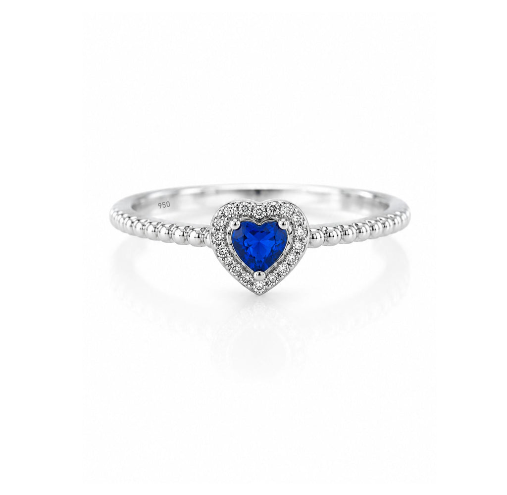 Anillo Corazón Zafiro
