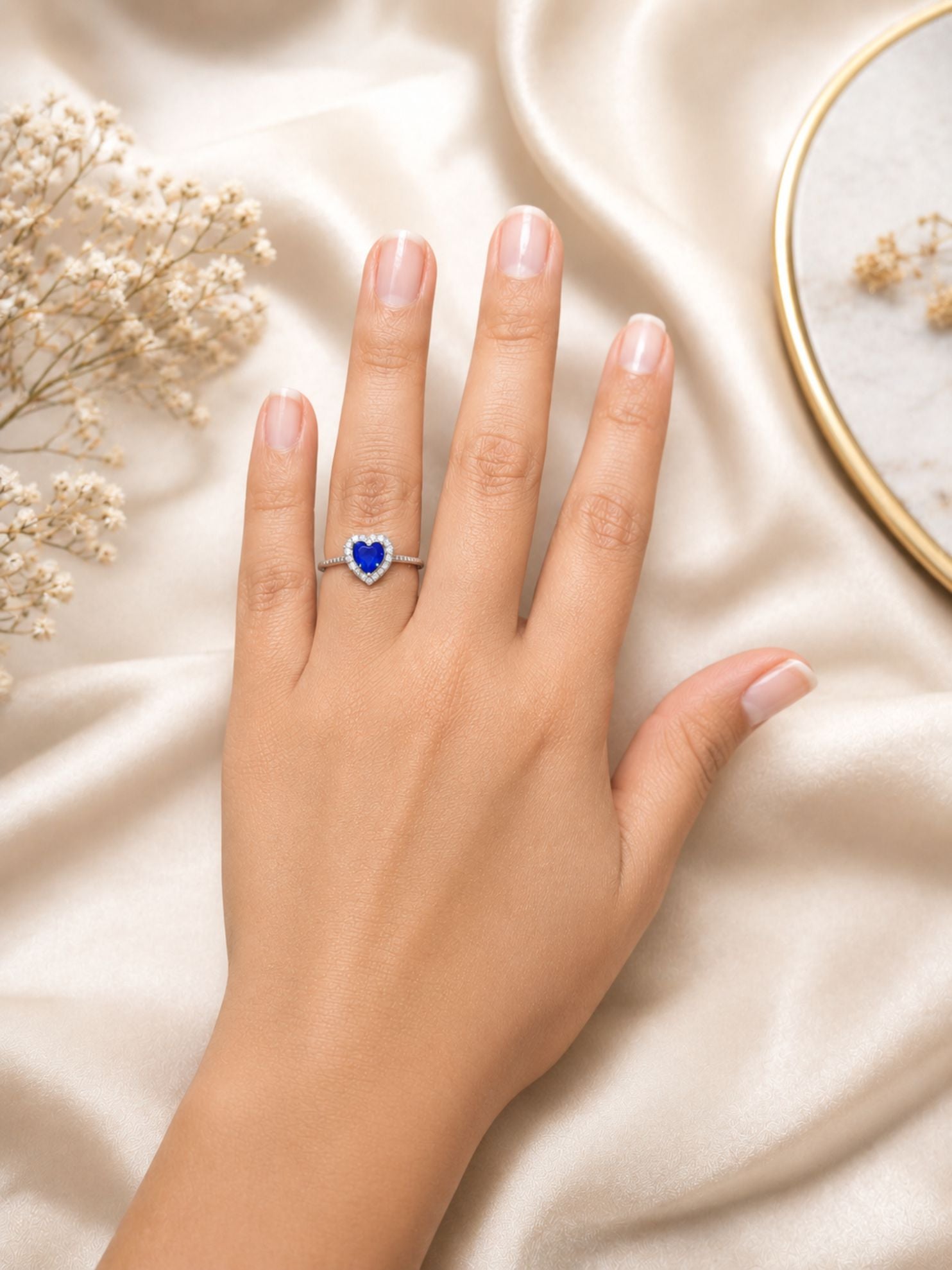 Anillo Corazón Zafiro