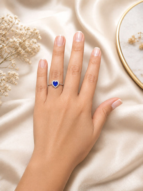 Anillo Corazón Zafiro