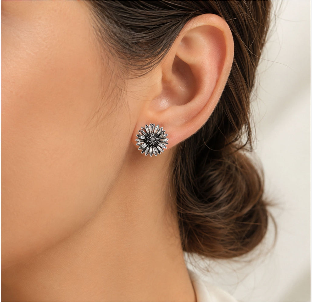 Arete Girasol Ebano