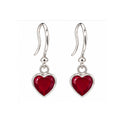 Aretes Colgantes Corazón Rubí