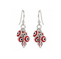 Aretes Colgantes Ojo Turco Rojo