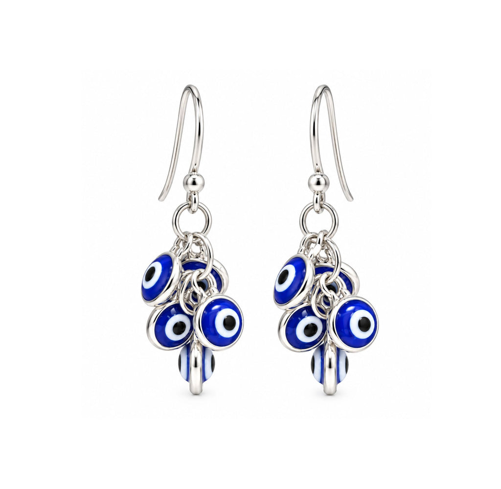 Aretes Colgantes Ojo Turco Azul