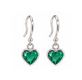 Aretes Colgantes Corazón Esmeralda