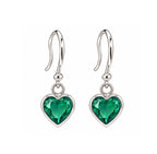 Aretes Colgantes Corazón Esmeralda