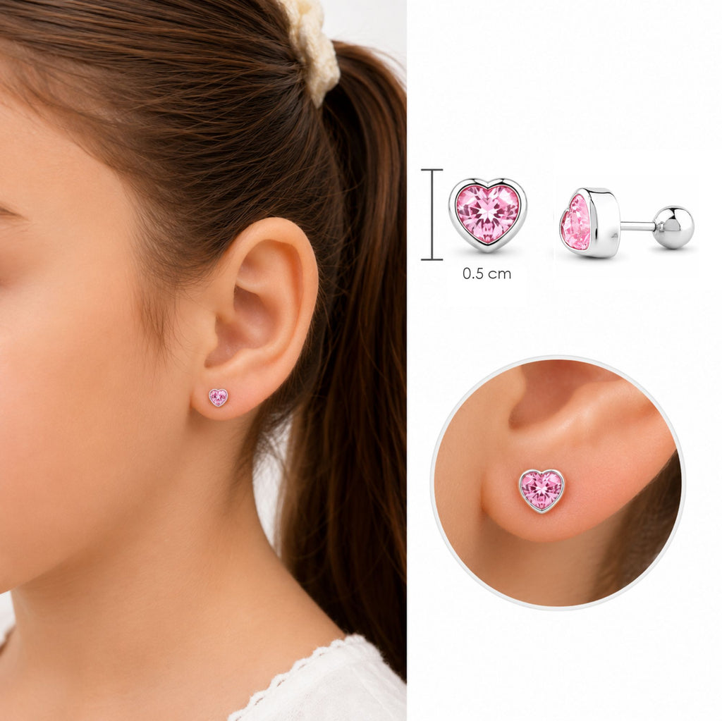 Arete Reversible Corazon Pink
