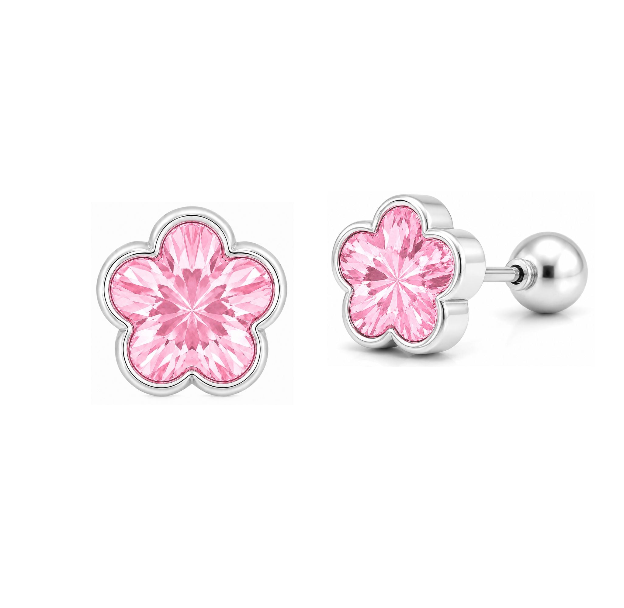 Arete Floral Rosado