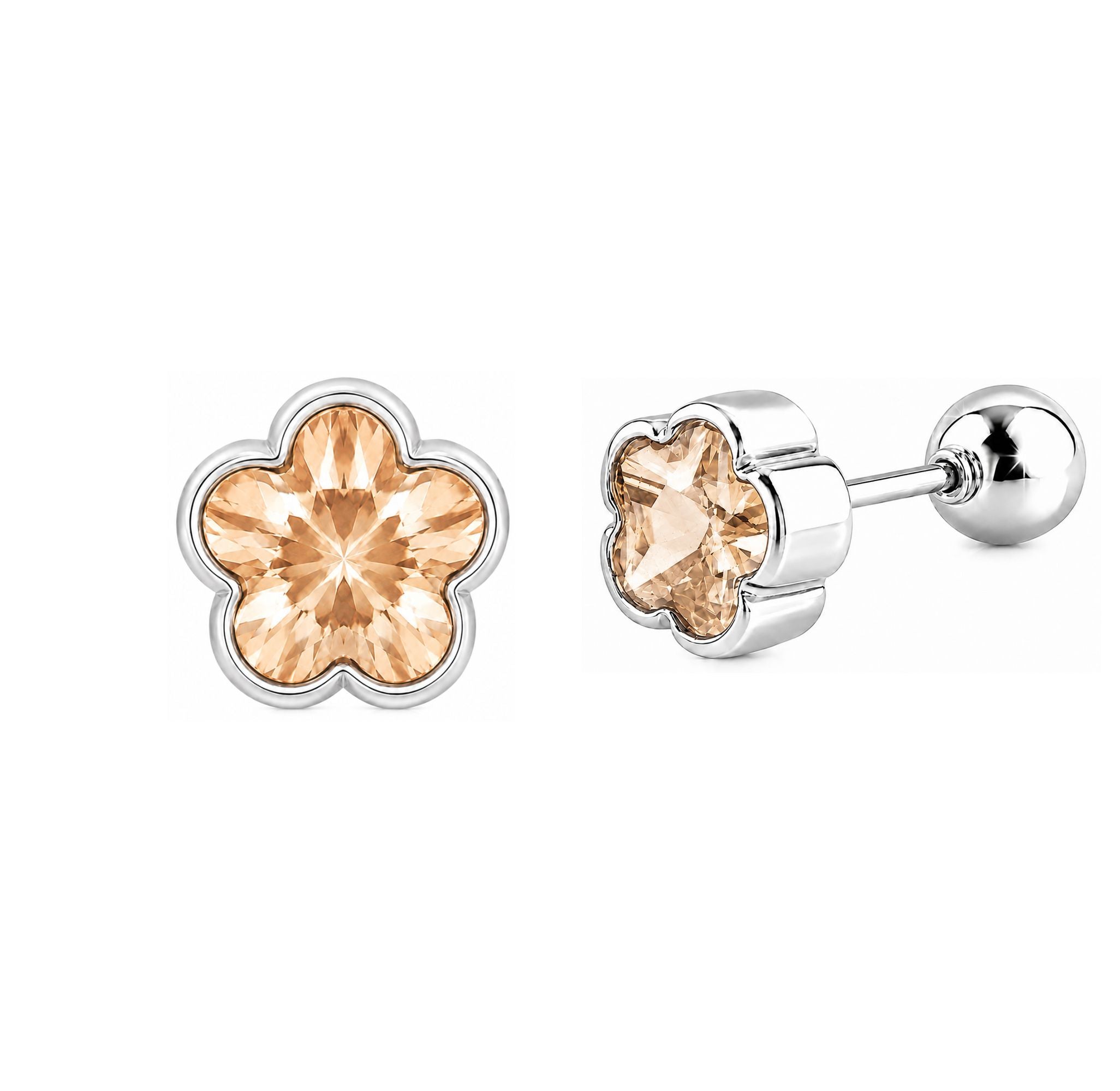 Arete Floral Topacio