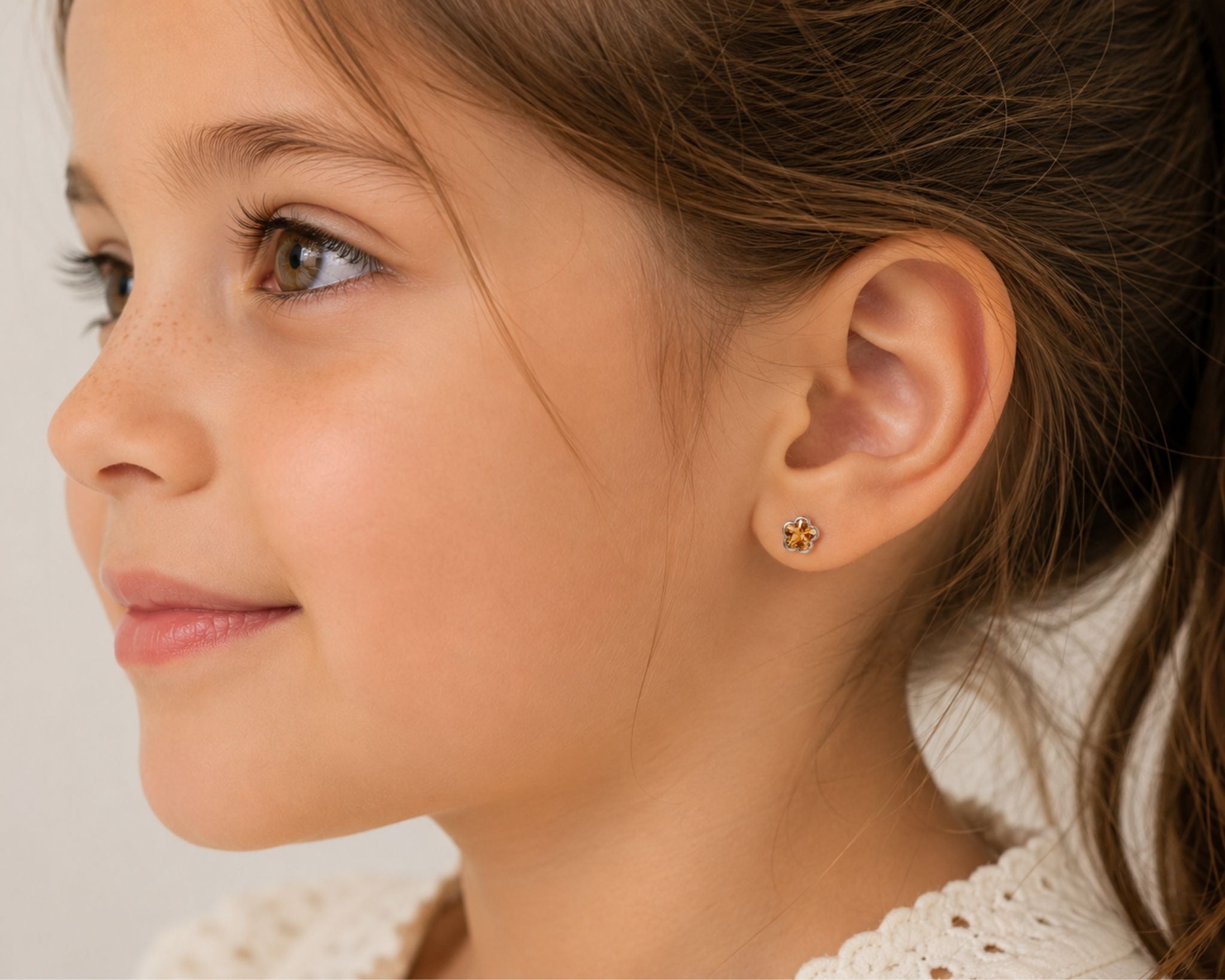 Arete Floral Topacio