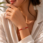 Pulsera Tejida Ojo Turco Rojo
