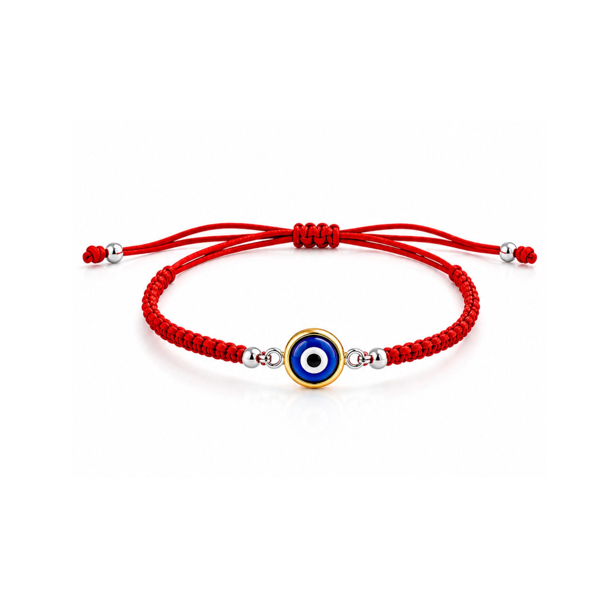 Pulsera Tejida Ojo Turco Azul Gold
