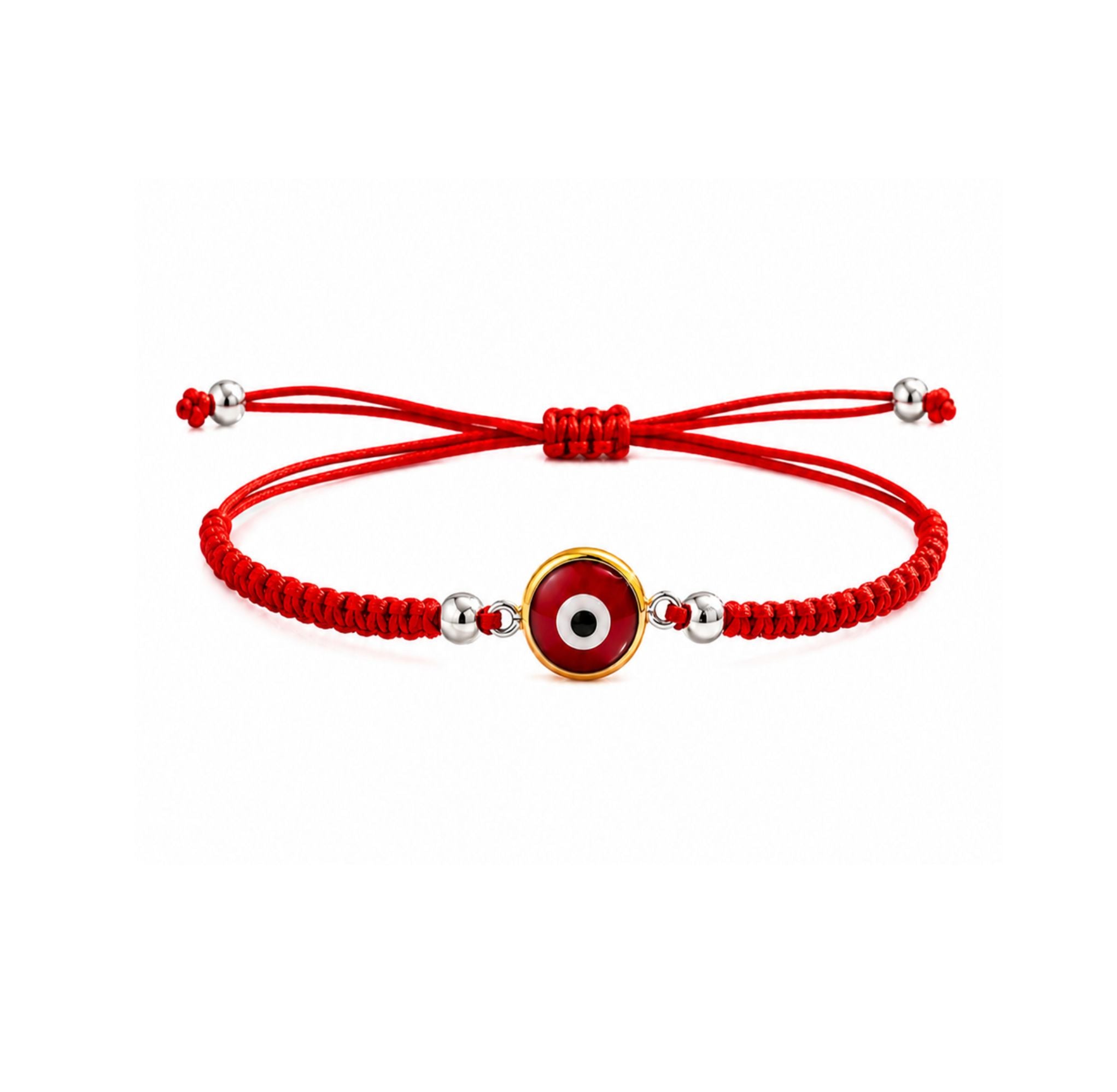 Pulsera Tejida Ojo Turco Rojo Gold