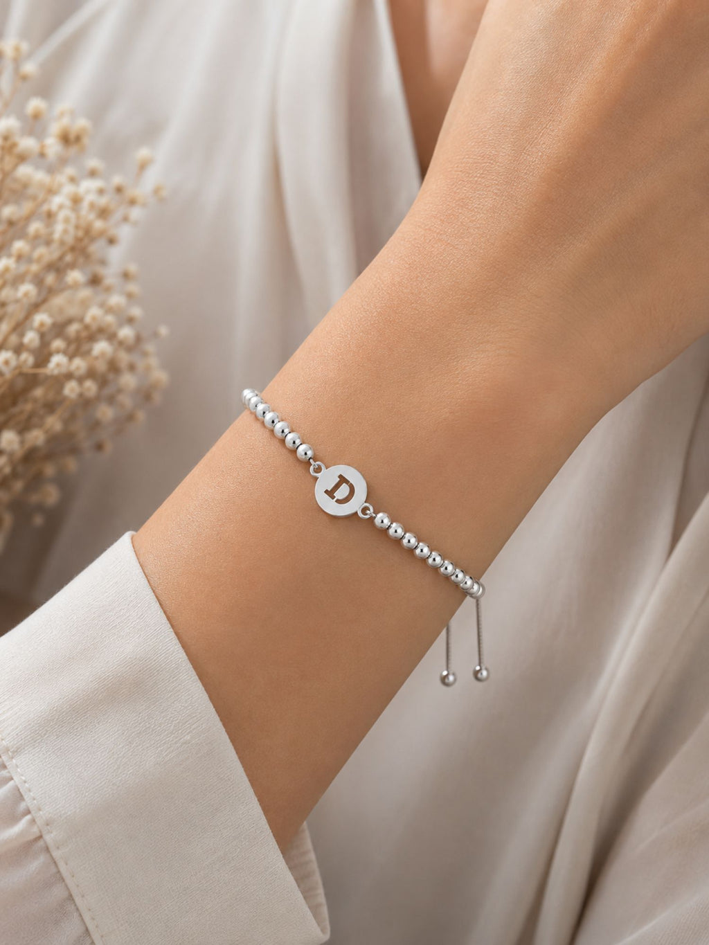 Pulsera Regulable Inicial Personalizada Letra D