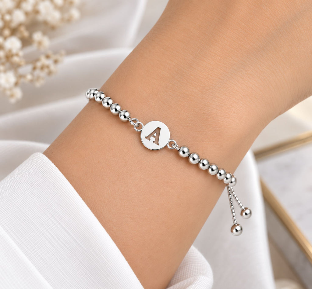 Pulsera Regulable Inicial Personalizada Letra A