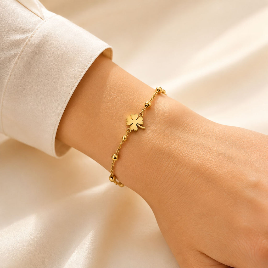 Pulsera Trébol de 4 Hojas Oro 18K