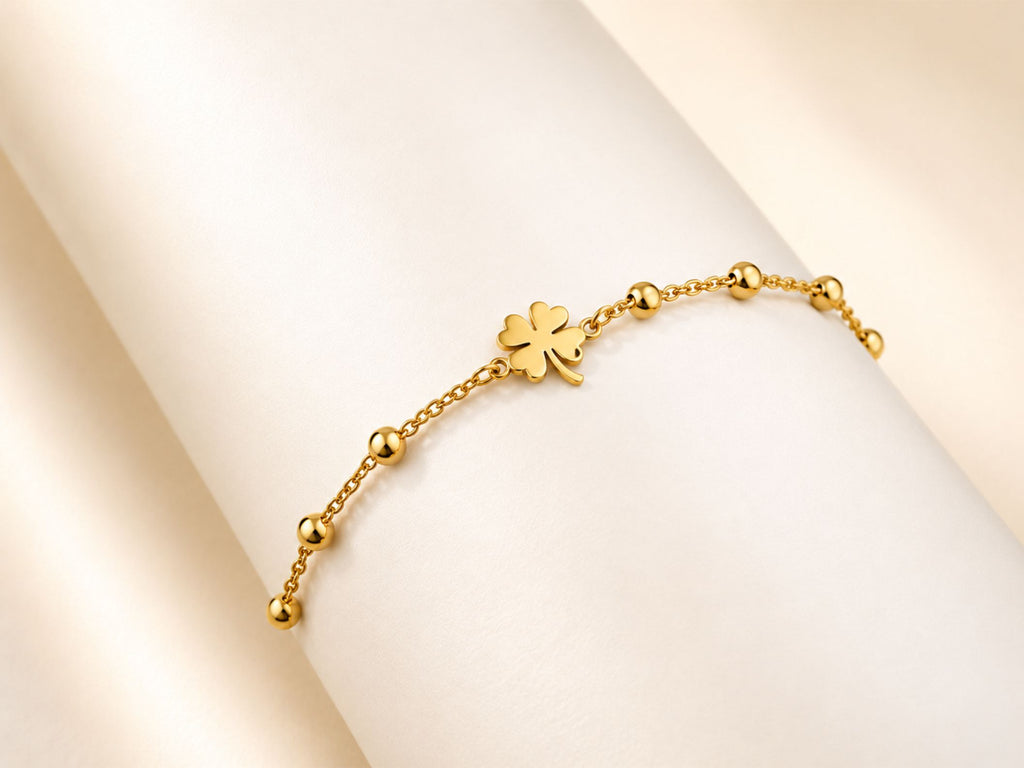 Pulsera Trébol de 4 Hojas Oro 18K