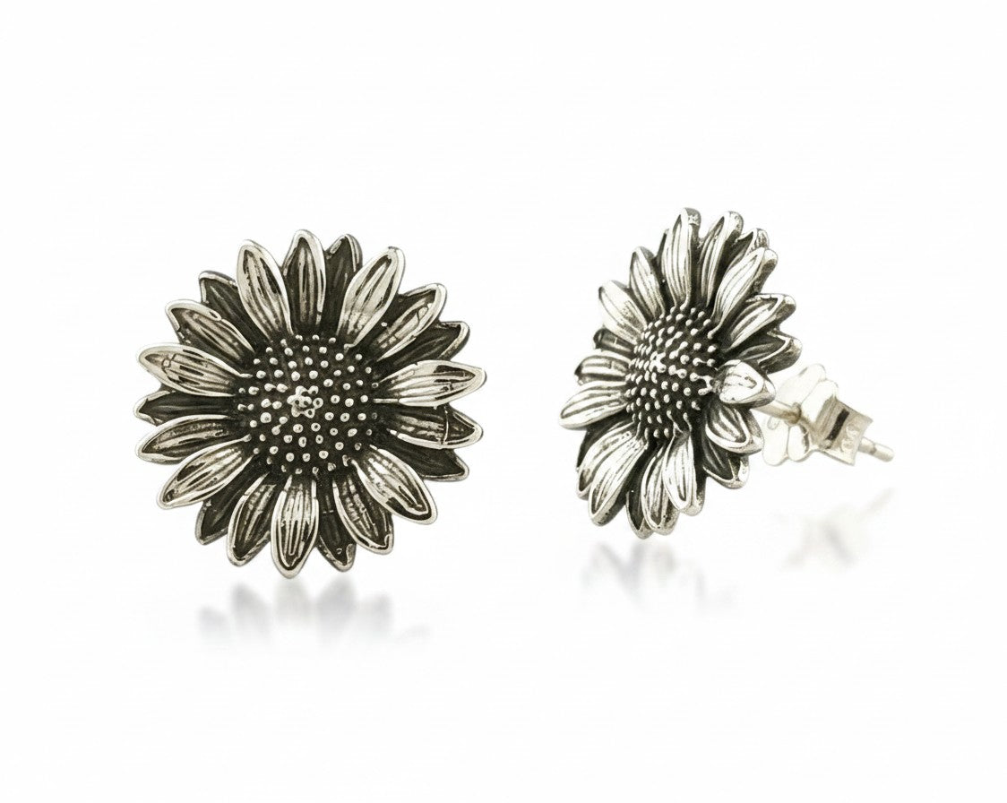 Arete Girasol Ebano