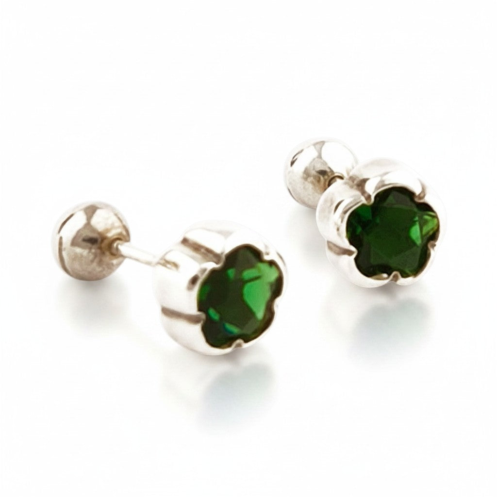 Arete Reversible Florcita Esmeralda