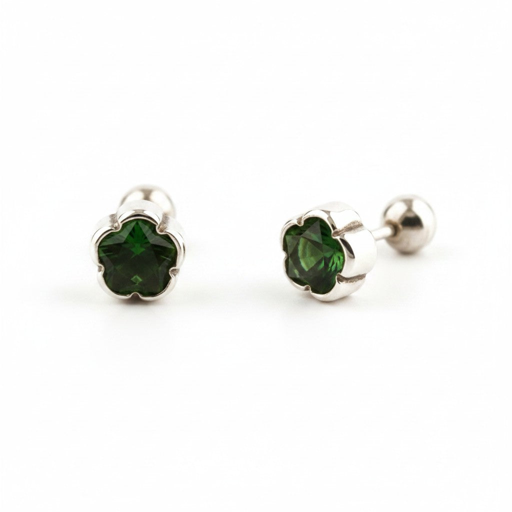 Arete Reversible Florcita Esmeralda