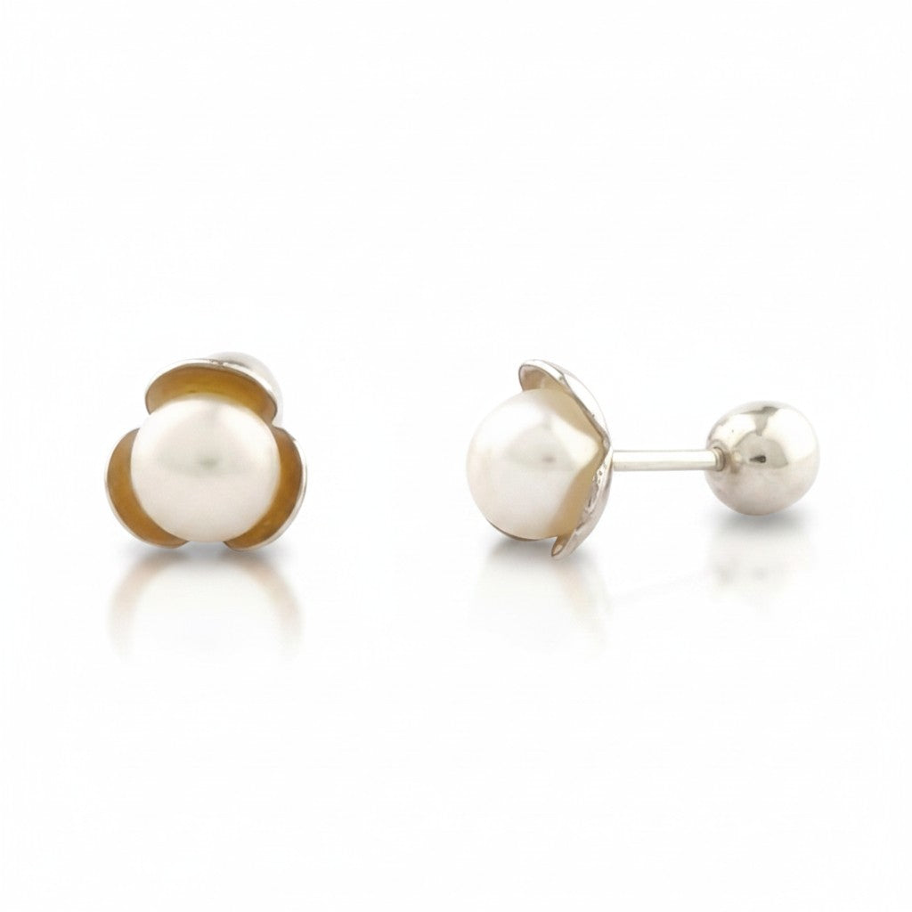 Arete Reversible Roseta Perla