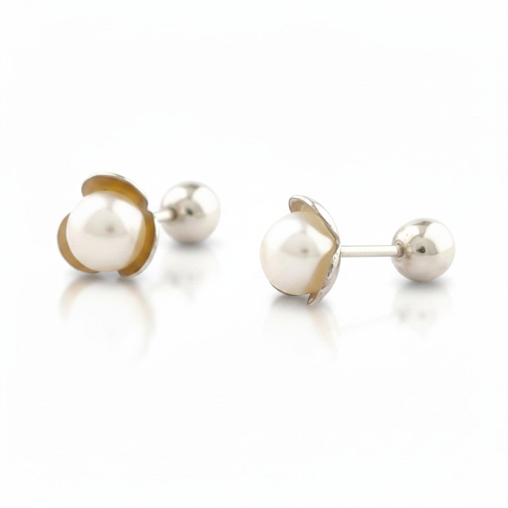 Arete Reversible Roseta Perla